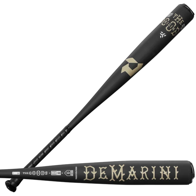 2025 DeMarini The Goods One BBCOR Bat three-piece hybrid design with end-loaded swing weight